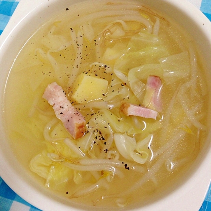 ベーコン もやし キャベツのスープ レシピ 作り方 By Thank You Good Bye 楽天レシピ ベーコン もやし キャベツのスープ レシピ 作り方 By Thank You Good Bye 楽天レシピ